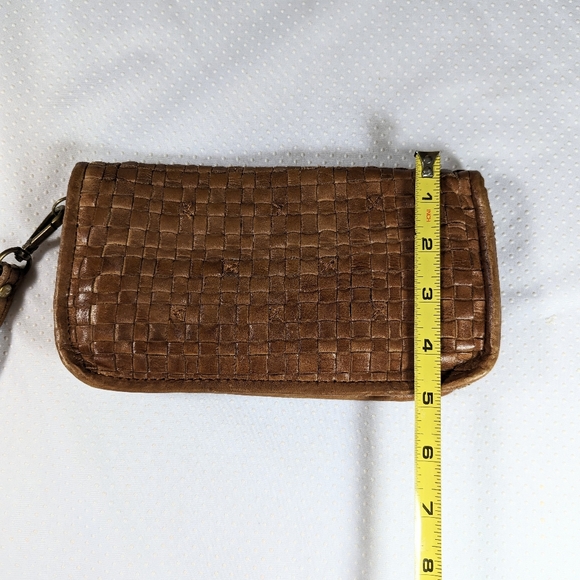 Vintage Plantania Basket Weave Leather Wallet Wristlet - Picture 3 of 7